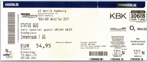 Status quo uriah heep ticket - quo,