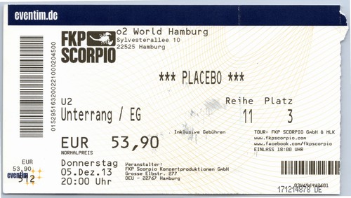 Placebo ticket 2013 tour - tour,
