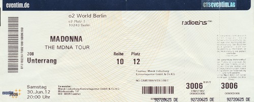 Madonna world berlin - -, o2